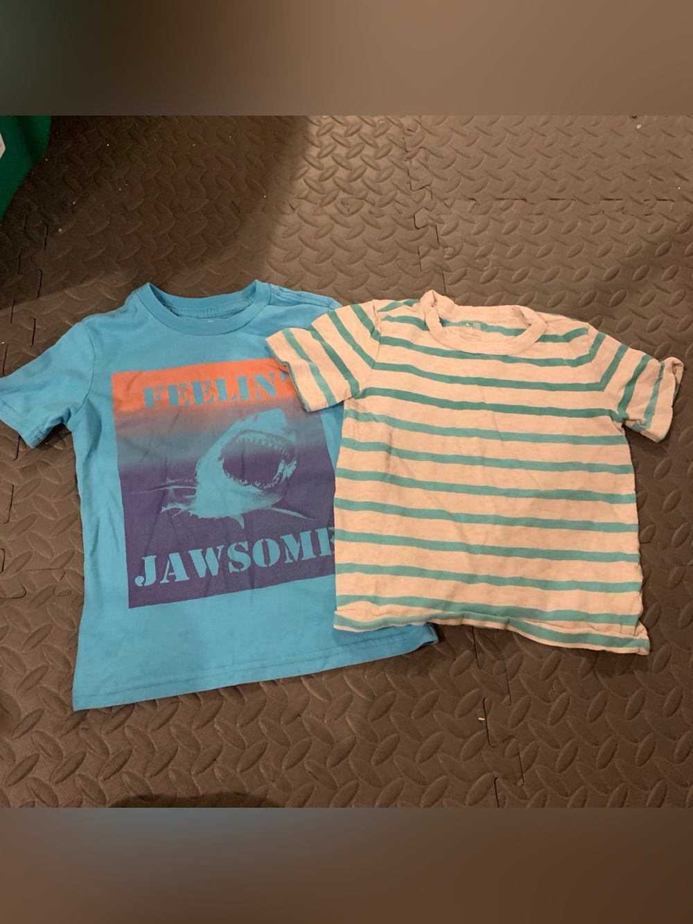 Short Sleeve Shirts Boys Blue Shark Graphic Tee Striped Boys Size 4T